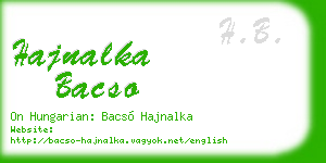 hajnalka bacso business card