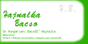 hajnalka bacso business card